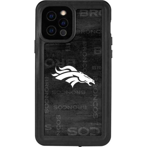 NFL Denver Broncos Black & White iPhone 12 Pro Waterproof Case
