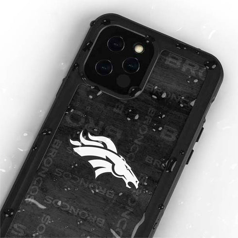 NFL Denver Broncos Black & White iPhone 12 Pro Waterproof Case