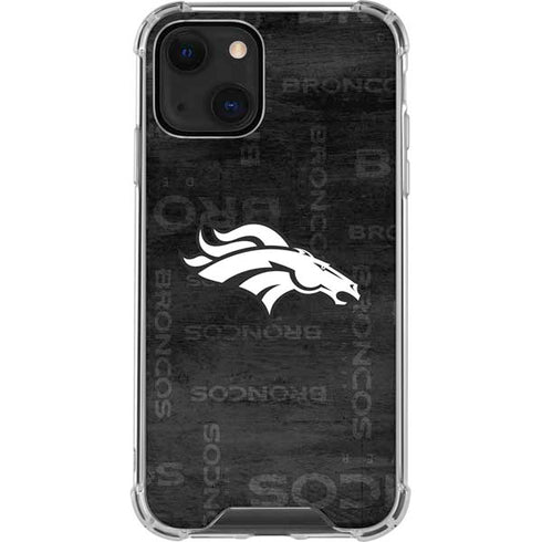 NFL Denver Broncos Black & White iPhone 13 Clear Case