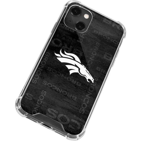 NFL Denver Broncos Black & White iPhone 13 Mini Clear Case