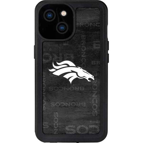NFL Denver Broncos Black & White iPhone 13 Mini Waterproof Case