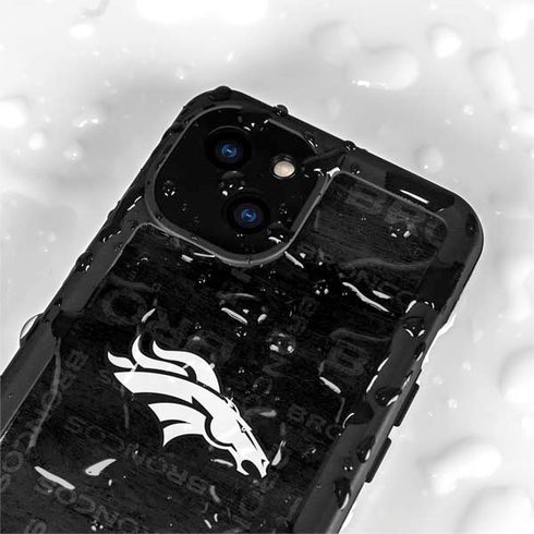 NFL Denver Broncos Black & White iPhone 13 Mini Waterproof Case