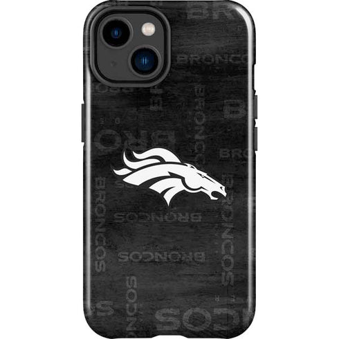 NFL Denver Broncos Black & White iPhone 15 Plus Impact Case