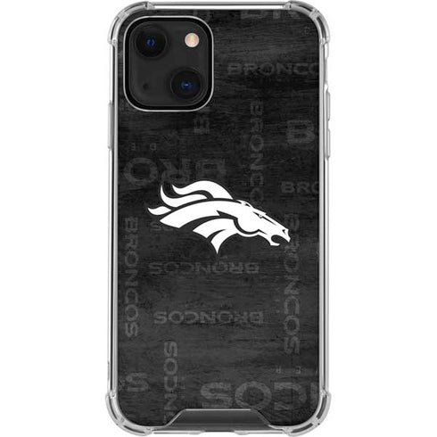 NFL Denver Broncos Black & White iPhone 14 Plus Clear Case