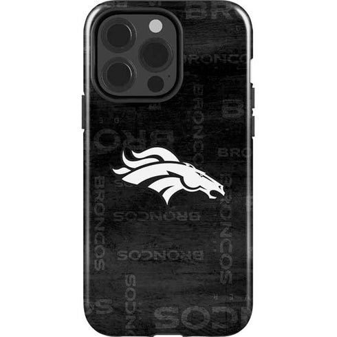 NFL Denver Broncos Black & White iPhone 15 Pro Impact Case