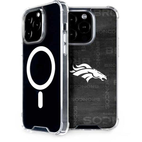 NFL Denver Broncos Black & White iPhone 15 Pro MagSafe Case