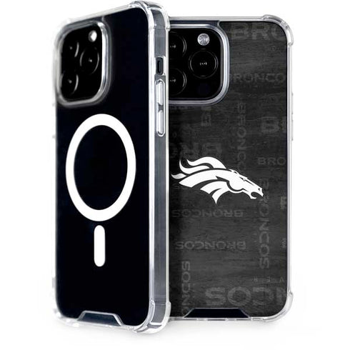 NFL Denver Broncos Black & White iPhone 15 Pro Max MagSafe Case