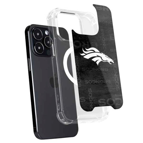 NFL Denver Broncos Black & White iPhone 15 Pro Max MagSafe Case