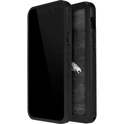 NFL Denver Broncos Black & White iPhone 14 Pro Max Waterproof Case