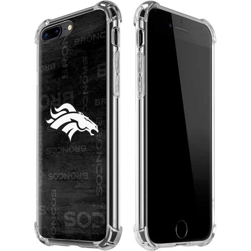 NFL Denver Broncos Black & White iPhone 7/8 Plus Clear Case