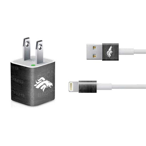 NFL Denver Broncos Black & White iPhone Charger (5W USB) Skin
