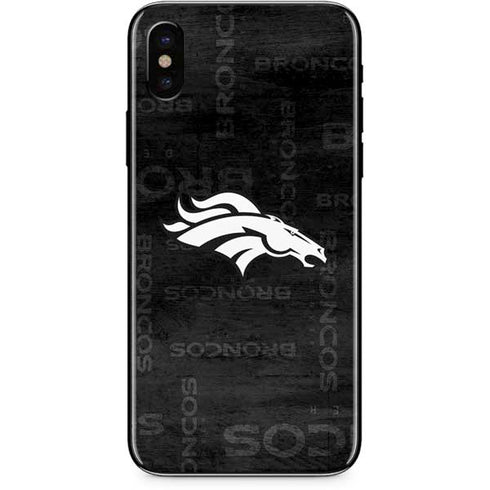 NFL Denver Broncos Black & White iPhone X Skin