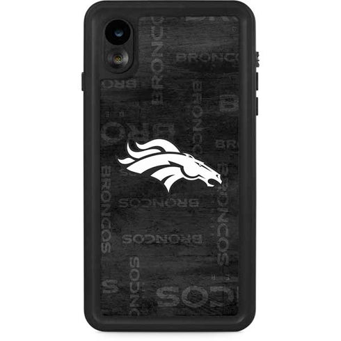 NFL Denver Broncos Black & White iPhone XR Waterproof Case