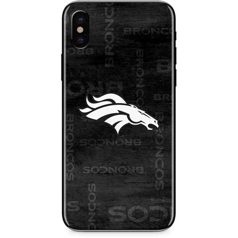 NFL Denver Broncos Black & White iPhone XS Skin