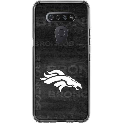 NFL Denver Broncos Black & White LG K51/Q51 Clear Case