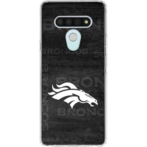 NFL Denver Broncos Black & White LG Stylo 6 Clear Case