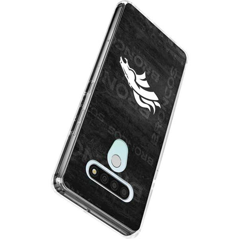 NFL Denver Broncos Black & White LG Stylo 6 Clear Case