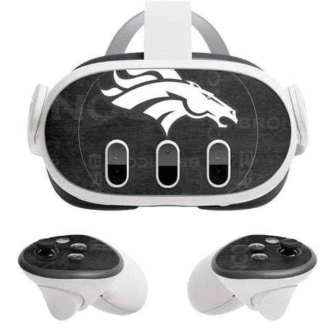 NFL Denver Broncos Black & White Meta Quest 3 Skin