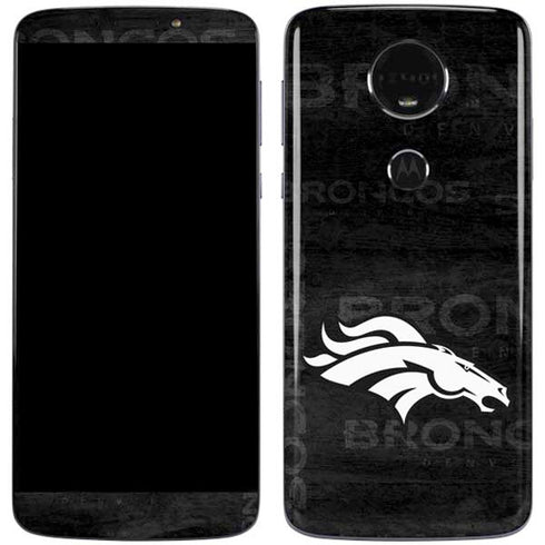 NFL Denver Broncos Black & White Moto E5 Plus Skin