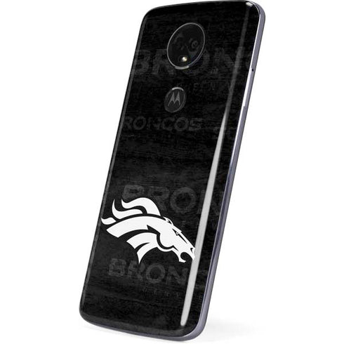 NFL Denver Broncos Black & White Moto E5 Plus Skin