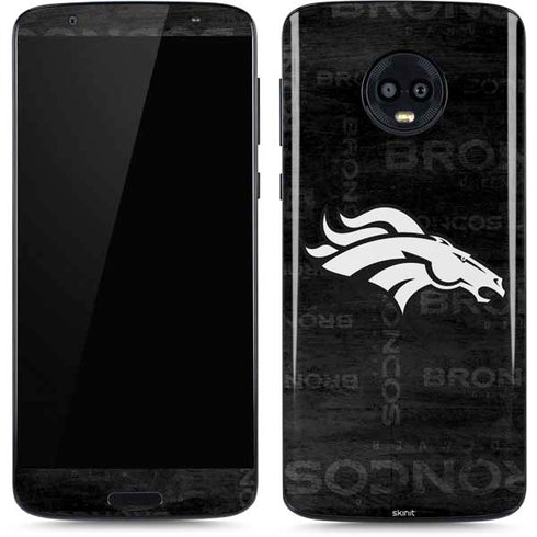 NFL Denver Broncos Black & White Moto G6 Skin
