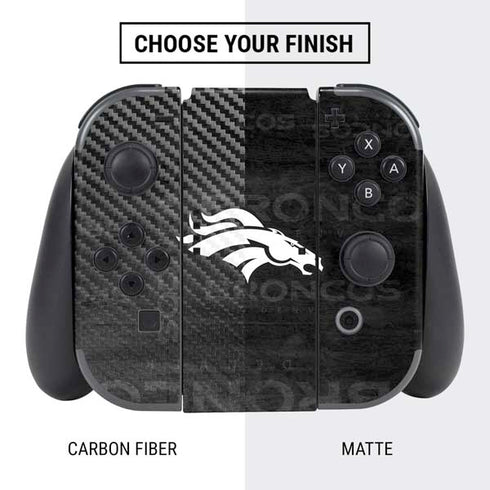 NFL Denver Broncos Black & White Nintendo Switch Bundle Skin