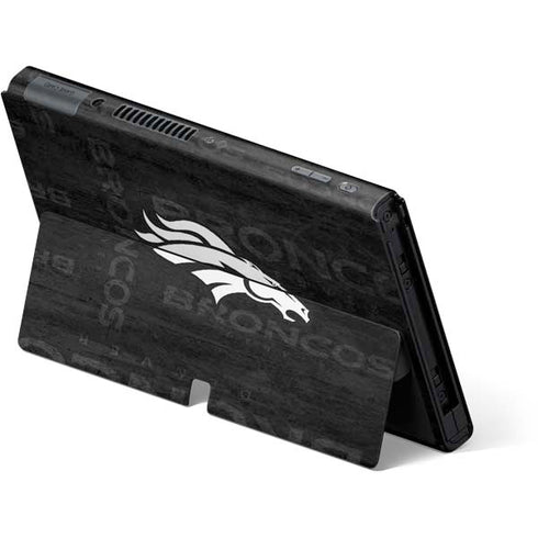 NFL Denver Broncos Black & White Nintendo Switch OLED (2021) Skin