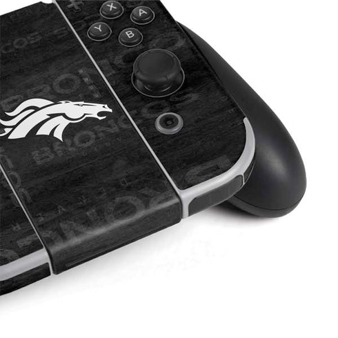 NFL Denver Broncos Black & White Nintendo Switch OLED (2021) Skin