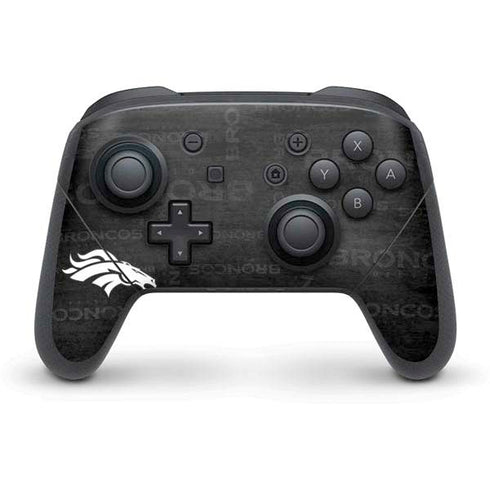 NFL Denver Broncos Black & White Nintendo Switch Pro Controller Skin