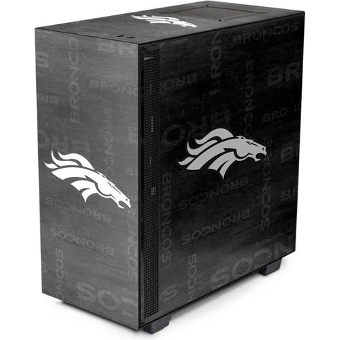 NFL Denver Broncos Black & White NZXT H510 Compact ATX Mid-Tower Case Skin