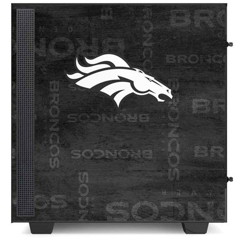 NFL Denver Broncos Black & White NZXT H510 Compact ATX Mid-Tower Case Skin