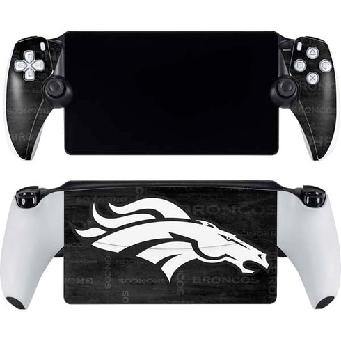 NFL Denver Broncos Black & White PlayStation Portal Remote Player Skin