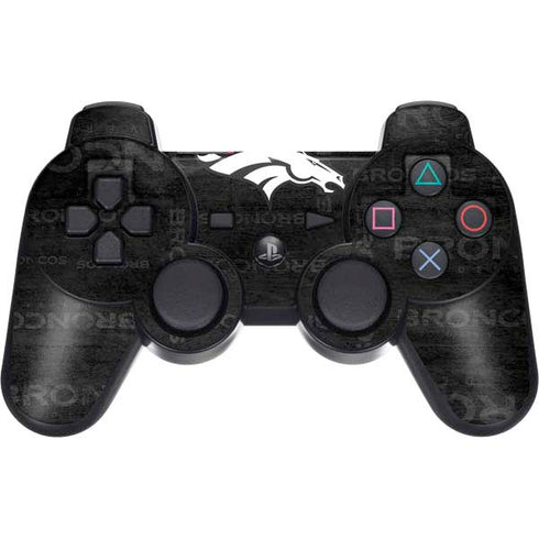 NFL Denver Broncos Black & White PS3 Dual Shock wireless controller Skin