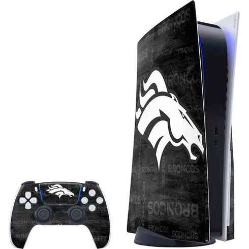 NFL Denver Broncos Black & White PS5 Bundle Skin
