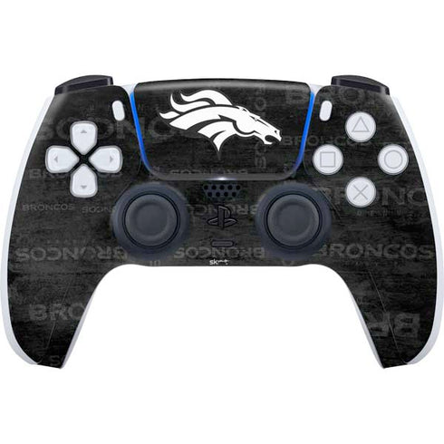 NFL Denver Broncos Black & White PS5 Controller Skin