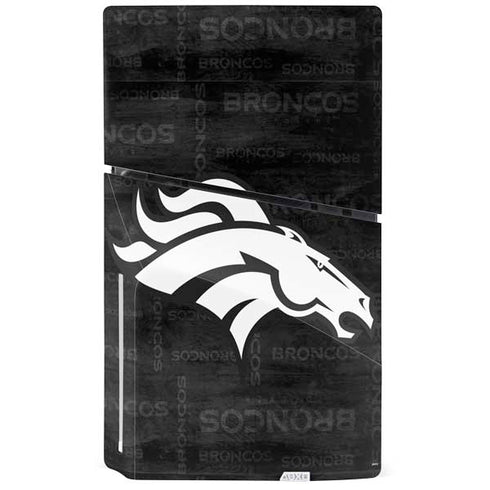 NFL Denver Broncos Black & White PS5 Slim Disk Console Skin
