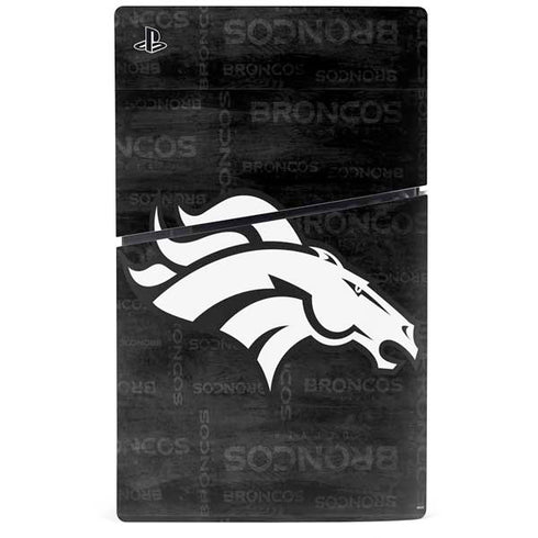 NFL Denver Broncos Black & White PS5 Slim Digital Edition Bundle Skin