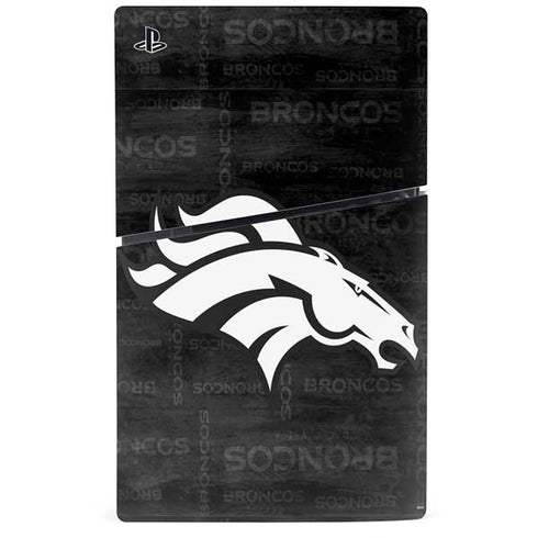 NFL Denver Broncos Black & White PS5 Slim Digital Edition Console Skin