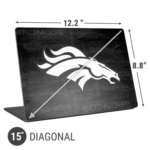 NFL Denver Broncos Black & White Universal Laptop 15in (12.2 x 8.8in) Skin