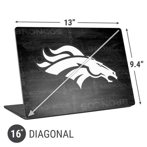 NFL Denver Broncos Black & White Universal Laptop 16in (13 x 9.4in) Skin