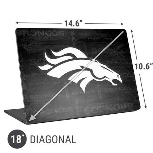 NFL Denver Broncos Black & White Universal Laptop 18in (14.6 x 10.6in) Skin