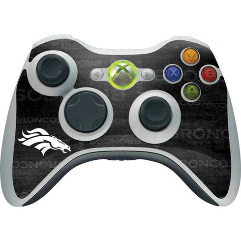 NFL Denver Broncos Black & White Xbox 360 Wireless Controller Skin