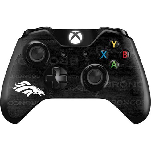 NFL Denver Broncos Black & White Xbox One Controller Skin