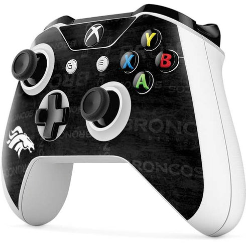 NFL Denver Broncos Black & White Xbox One S Controller Skin