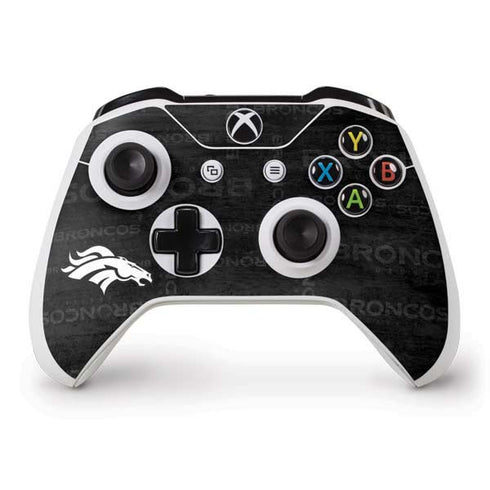 NFL Denver Broncos Black & White Xbox One S Controller Skin