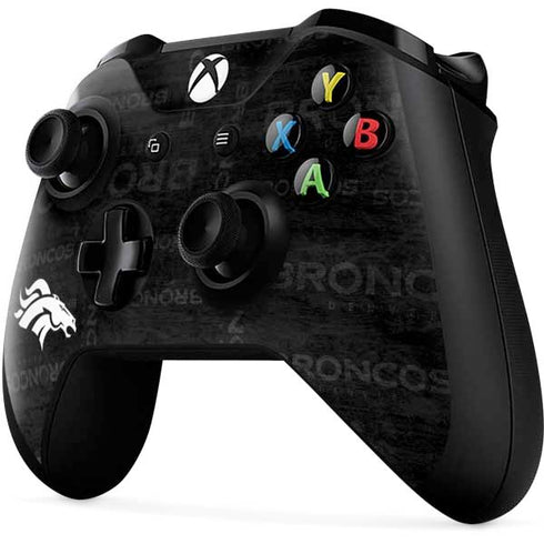 NFL Denver Broncos Black & White Xbox One X Controller Skin