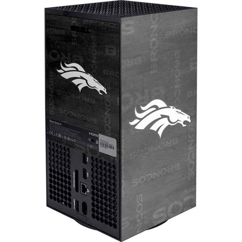 NFL Denver Broncos Black & White Xbox Series X Console Skin