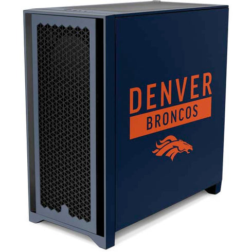 NFL Denver Broncos Blue Performance Series Corsair 4000D Tempered Glass Mid-Tower ATX Case Skin