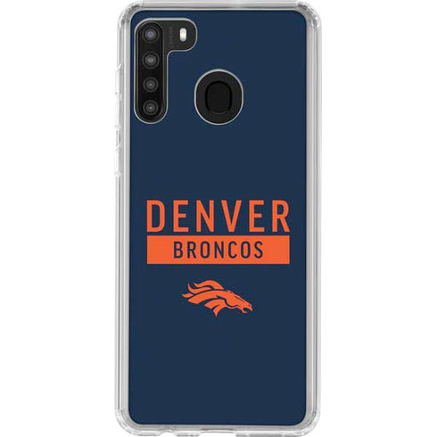 NFL Denver Broncos Blue Performance Series Galaxy A21 Clear Case