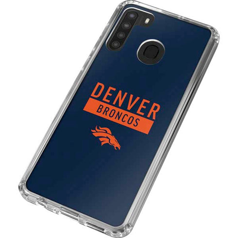 NFL Denver Broncos Blue Performance Series Galaxy A21 Clear Case